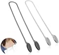 2 Metal Servietkæder - 50 cm, med Clips - Hagesmæk Kæde, Middagstilbehør - Sølv & Sort