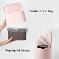 Miniatyrbilde 4 av 5: Mini søppelbøtte bord med lokk i soverom søppelbøtten (rosa) - Perfekt