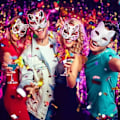 Miniatyrbillede 5 af 5: 10 stk Kattemasker til at Male, Dyrekostumemasker DIY Hvide Masker Halvmaske til Maskerade Halloween Børn Cosplay Masker Kostume Party Favors