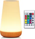 Natlampe, LED Touch Sengelampe, 13 RGB Farveændringer, 5 Lysstyrkeniveauer, Timerfunktion, Genopladelig