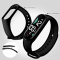 Miniatyrbillede 5 af 5: Ur Elektronisk LED Digital Armbåndsur til Kvinder Mode Casual Enkel Silikon Touch Vandafvisende Armbåndsur 06 Sort
