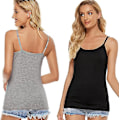Miniatyrbilde 3 av 5: 5 stk Basic Camisole Justerbar Camisole Spaghetti Stropp Tank Top for Kvinner og Jenter (stor