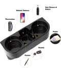 Miniatyrbillede 2 af 5: Bil Kopholder Organizer, Holdbar Plast Multi-rum Opbevaring Til Telefon Nøgler Mønter, Universal Pasform Til De Fleste Køretøjer, Sort