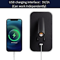 Miniatyrbillede 2 af 5: Justerbar LED-væglampe med USB-ladeport - Stemningsbelysning til soveværelset, sengelampe med kontakt (sort)