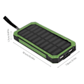 Pikkukuva 4 / 4: 20000mAh Kaksois-USB-varavirtalähde, Kannettava aurinkolaturi - Vihreä