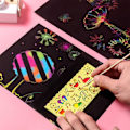 Miniatyrbild 3 av 3: TS-Rainbow Skrapkonst Papper med Verktyg - 50 ark
