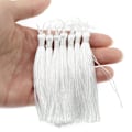 Miniatyrbillede 3 af 5: TS-100 stk. Hvide 13 cm/5-tommer Håndlavede Bløde Kvaster Floss Bogmærke Kvaster Til Smykkefremstilling, DIY Projekt