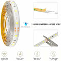 Miniatyrbilde 3 av 4: TS-5m varmhvit LED Nattlys, Fleksibel LED-stripe med PIR-bevegelsessensor - Komplett sett med DC 12V transformator, IP65 vanntett for seng