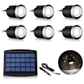 Pikkukuva 1 / 4: TS-Sarja 6 upotettavaa LED-aurinkospottia ulkokäyttöön, IP67, vedenpitävä, 0,2 W, Ø 32 mm, sisä- ja ulkokäyttöön, terassille, keittiöön, puutarhaan, 4000 K (kylmä valkoinen)