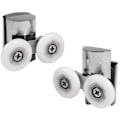Miniatyrbilde 1 av 4: Sett med 2 doble ruller for skyvedusjdør - 2 hjul 23 mm diameter sinklegering, dusjrull for bad. Topp- og bunnruller for dusjdør