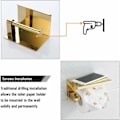 Miniatyrbillede 4 af 5: 304 T55 Toiletpapirholder i rustfrit stål, børstet guld, rustfrit stål, toiletpapirholder med hylde - Perfekt