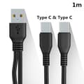 Miniatyrbilde 1 av 5: 2 i 1 Type C Micro USB-kabel Mobiltelefon Hurtiglader Kabel M C2