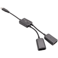 Pikkukuva 2 / 5: Typ C OTG USB Uros - Kaksois 2.0 Naaras OTG Lataus 2 Portin HUB-kaapeli Y-jakaja - Täydellinen