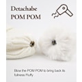 Miniatyrbilde 4 av 5: Dame Beanie, Varm Vinterlue, Plysjstrikket Lue, Varm Fleecefôret, Med Avtakbar Pompom, Egnet for Ski Utomhus