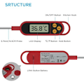 Miniatyrbilde 2 av 4: TS-Digitalt Matlagingstermometer - Kjøkkentermometer Matlaging Øyeblikkelig Avlesning LCD-skjerm med Lang Probe Termometer for Kjøtt og Bakverk