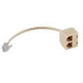 Miniatyrbillede 4 af 5: TS-2x Rj11 6p4c 2-vejs Udgang Telefonstik Linjesplitter Adapter Beige