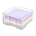 Miniatyrbillede 1 af 5: Akryl Sticky Note-Holder, 3 x 3 Klar Akryl Sticky Note-Dispenser med Pastell Sticky Notes för Sovsal och Skrivbordsförvaring