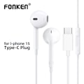Pikkukuva 2 / 5: Fonken Langalliset Kuulokkeet iPhone 15 Pro Maxille, In-Ear Kuulokkeet Type-C Mikrofonilla, Basso Stereo Headset, Ei Bluetooth