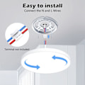 Miniatyrbild 5 av 5: LED Taklampa, Plafond, LED Taklampa 24W, 6500K, 2000LM, IP44 Vattentät Rund Modern Enkel Vit Badrumslampa för Källarlampa Ø30cm