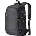 Miniatyrbilde 1 av 5: Ryggsekk for bærbar PC, menn, vannavstøtende, tyverisikker skolesekk for universitet med USB-ladeport og lås, 14/15,6 tommer, svart