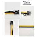 Pikkukuva 5 / 5: TS-6-nastainen uros - 8(6+2)-nastainen uros PCIe-adapteri virtajohto palvelin PCI-jatkojohto 24 tuumaa (6 kpl)