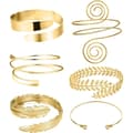 6 st Armband, Överarmsmanschettarmband, Dam Silver Guld Justerbart Armband Set
