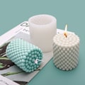 Miniatyrbillede 1 af 3: Cylinderformet DIY-lys med kugle 7 cm hvid