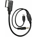 Miniatyrbilde 1 av 4: 3,5 mm AUX-grensesnittadapter med linje - Kompatibel med Audi, VW, MDI, AMI, MMI, iPad, iPhone 5, 6S.