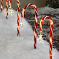 Miniatyrbilde 1 av 4: Julegodteristanglys, sett med 8 utendørs juledekorasjoner, godteristanglys, solcellehagelys, godteristangformede LED-hagelys, sti