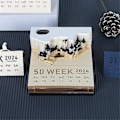 Miniatyrbilde 4 av 5: TS-Block Notisblokk Med Kalenderkube Slott Led 3d Notisblokk Klistrelapper Scrapbook Jule Bursdagsgave