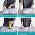 Miniatyrbillede 4 af 4: Vacuum Opbevaringsposer 8 stk. (3 x Jumbo, 2 x Large, 3 x Medium) til Dyner Tæpper Tøj Puder Rejse Pladsbesparende Forseglingspose Håndpumpe Inkluderet &h