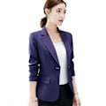 Miniatyrbillede 2 af 5: Kvinde Blazer Slank Blazer Langærmet Kravejakke Business Kontorjakke S