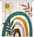 Bohemsk dusjforheng, anti-mugg antibakteriell, vaskbar polyester, beige, 180x200cm