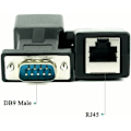 Pikkukuva 2 / 4: TS-RJ45 - RS232, DB9 9-nastainen sarjaportti uros - naaras RJ45 Cat5e/6 Ethernet/LAN -sovitin (uros pää)