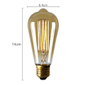 Miniatyrbillede 2 af 5: Edison Glødepære E27 40w 220v Retro Vintage Edison Glødepære Glødepærer Vintage Edison Lampe Retro Lys 6 stk (ST64 L, 6 stk)