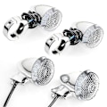Miniatyrbillede 4 af 4: 4 stk LED-blinklys til motorcykel, krom og sort hus, 41 mm, med for- og baggaffelklemme