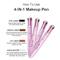 Miniatyrbillede 4 af 4: 4-i-1 makeup pen, eyeliner, øjenbrynsblyant, læbeblyant og highlighter