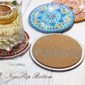 Miniatyrbild 3 av 5: 8 st Diamantmålning Underlägg med Hållare, DIY Mandala Underlägg Diamantmålning Kit för Nybörjare Vuxna C no holder