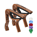 Miniatyrbilde 5 av 5: TS-2 stk. Elektrisk Gitar Capo Aluminium Legering Trestruktur Capo + 5 Plektere (med Plekterspor)