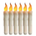 Miniatyrbillede 5 af 5: Flimrende flammeløse lys, 1 fjernbetjening, 17 cm elfenben, batteridrevne LED-vindueslys, timer, sæt med 6 flammeløse vokslys i plastik