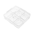 Divided Serving Tray with Handle Lid, Versatile 6-Compartment Snack Container