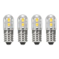 Miniatyrbillede 2 af 5: 2-pak E10 6V LED-lampe med 2835 skruvbase 4 SMD-chips gul opgradering til projektør lommelygte
