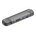 Miniatyrbilde 1 av 5: CDQ 6 i 1 USB 3.0-kortleser SD TF-kort USB-minne Grå