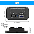 Miniatyrbilde 4 av 4: 2 stk 12V USB-uttak, dobbel hurtiglading 3.0 12V socket USB-lader & PD Type-C (USB C), 12V 24V USB-lader vanntett strømuttak adapter billader