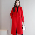 Miniatyrbillede 2 af 2: Kvindes Klassisk Krage Trenchcoat - Vinter & Efterår Yderbeklædning Jsir XL XL Red