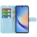 Miniatyrbillede 2 af 5: Samsung Galaxy A35 5G Etui Læder Litchi Lyseblå