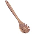 Wooden Pasta Spoon with Teeth, Versatile Kitchen Utensil for Serving Noodles and Collecting Eggs, Teak Spaghetti Server with Natural Intertwining