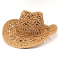 Miniatyrbillede 1 af 4: Udendørs Herre Dame Western Cowboy Hatte Håndvævede Stråhatte Åndbare