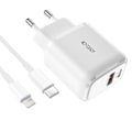Pikkukuva 2 / 3: Tech-Protect 20W Seinälaturi PD Sis. USB-C - Lightning Kaapelin Valkoinen