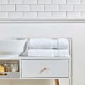 Miniatyrbillede 2 af 5: Badehåndklædesæt | 6-pak | 2 Badehåndklæder 2 Håndklæder 2 Vaskeklude | Hurtigtørrende | Tonale og Stilfulde | Bløde Absorberende Badehåndklæder, Hvid